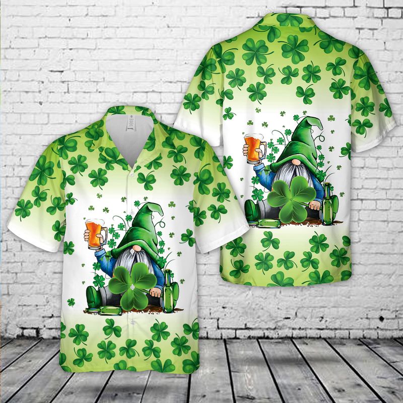 Gnomies Beer St. Patrick's Day Hawaiian Shirt