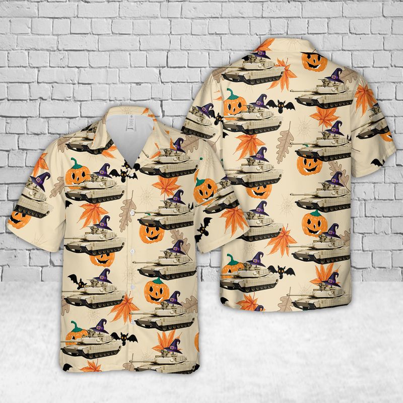 US Army M1 Abrams Halloween Hawaiian Shirt