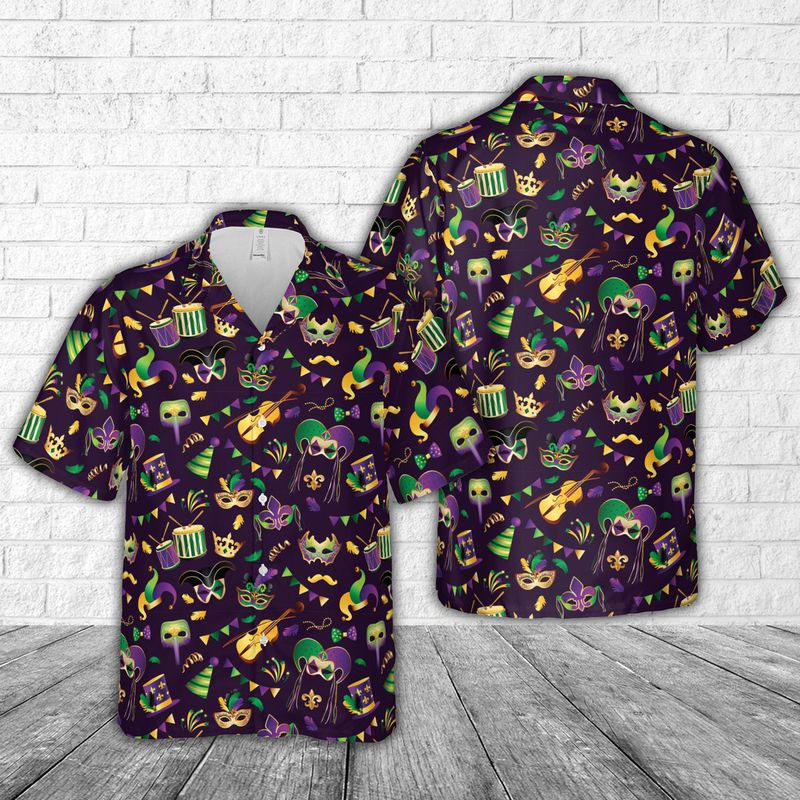 Mardi gras seamless Hawaiian Shirt