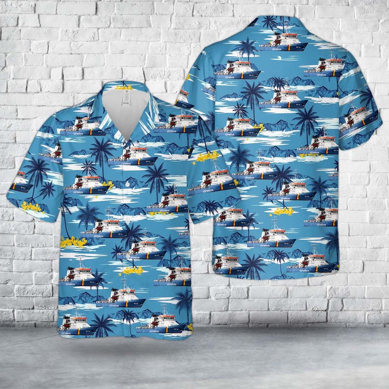 German Federal Coast Guard BP 24 Bad Bramstedt Hawaiian Shirt