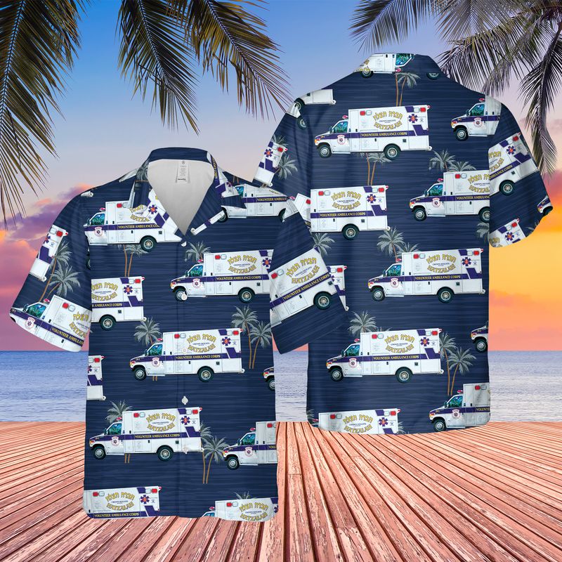 Hatzalah Volunteer EMS Ambulance Hawaiian Shirt