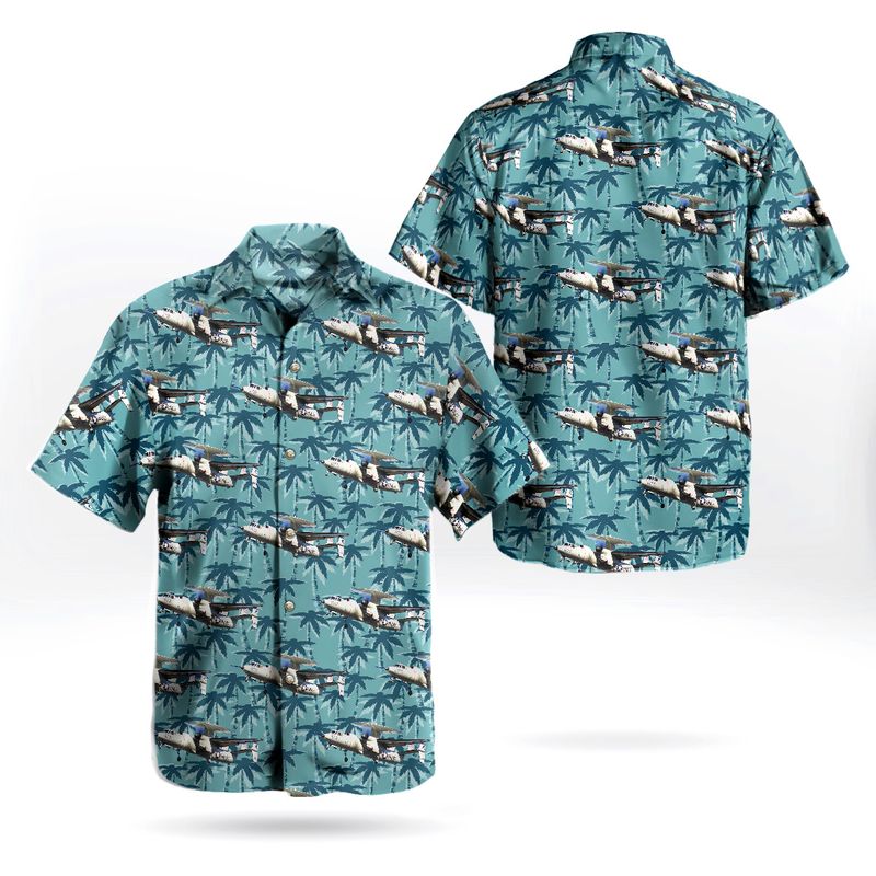 US Navy Grumman E-2C Hawkeye Hawaiian Shirt