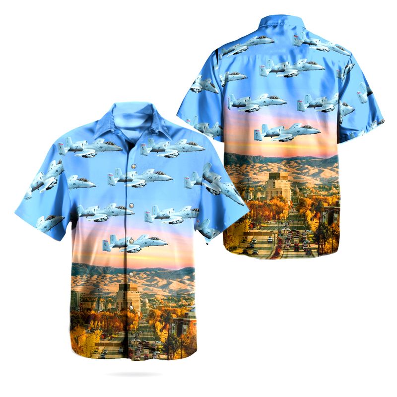 124th Fighter Wing Idaho Air National Guard A-10 Thunderbolt II Hawaiian Shirt