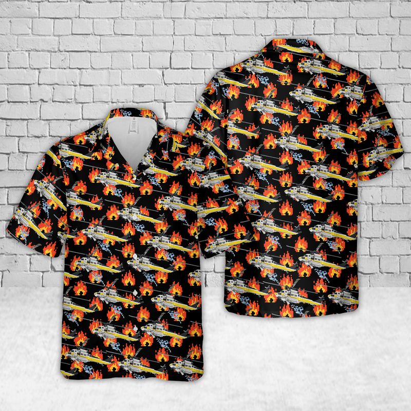 LA County Fire S-70 Firehawk Hawaiian Shirt