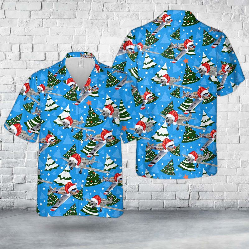 US Air Force North American T-6 Texan Christmas Hawaiian Shirt