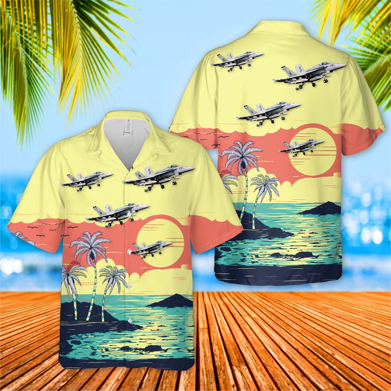 US Navy VA-86 Sidewinders F/A-18E Super Hornet Hawaiian Shirt