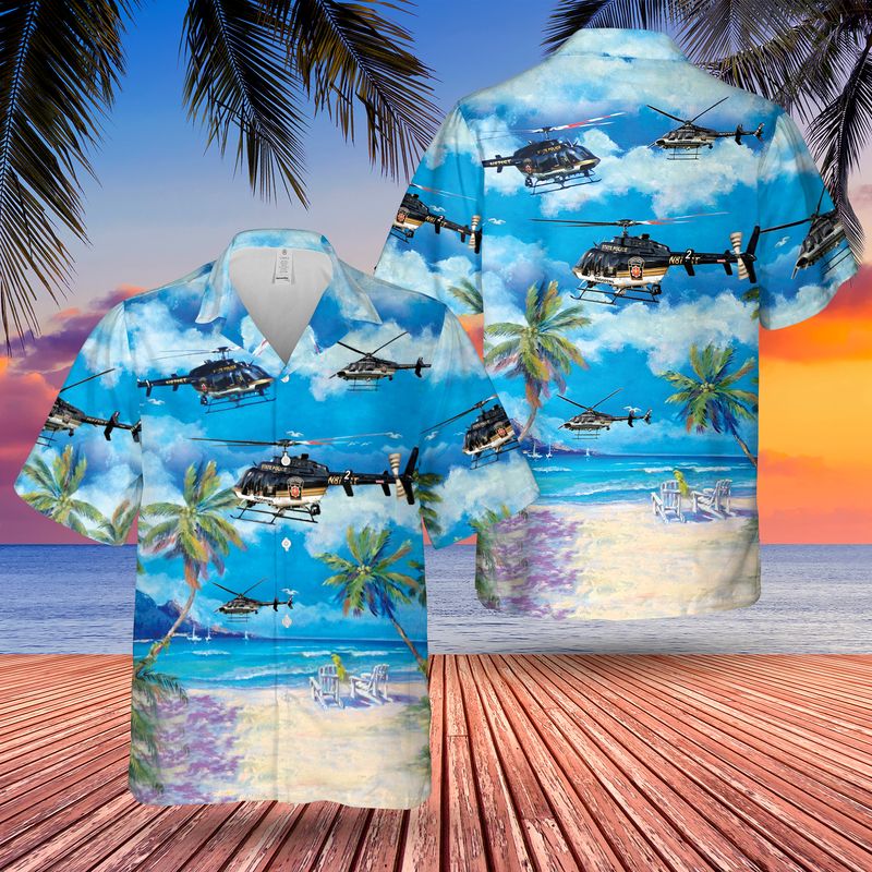 Pennsylvania State Police Helicopter Hawaiian Shirt