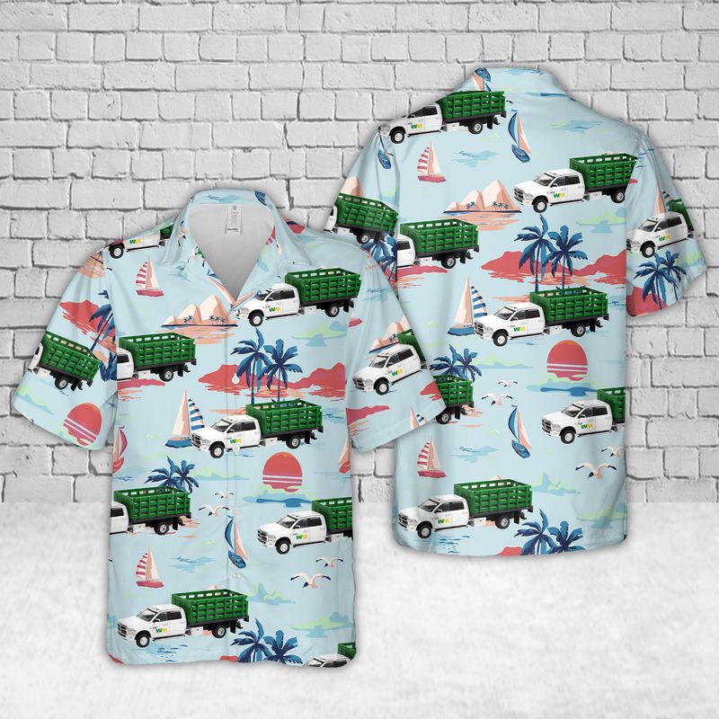 2018 Ram 3500 Dually Stake Truck - Waste Management Hawaiian Shirt