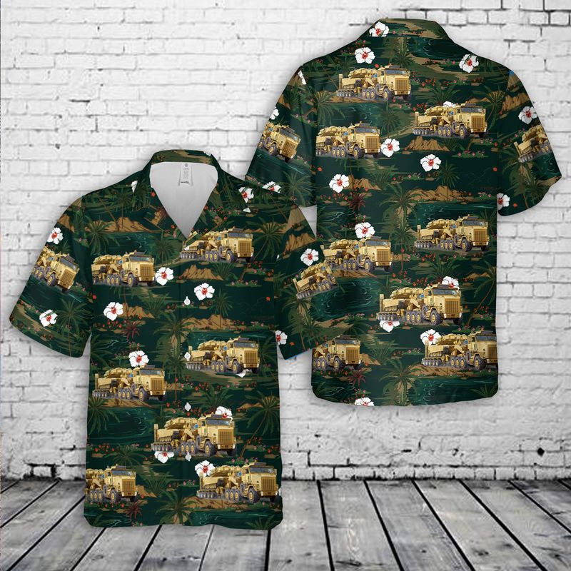 US Army M1070 Truck Tractor & M1000 HET Semi-trailer Hawaiian Shirt
