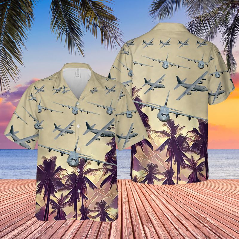 US Air Force Lockheed C-130 Hercules Hawaiian Shirt