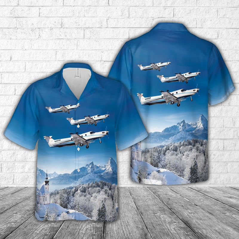 Pilatus PC-12 NGX Hawaiian Shirt