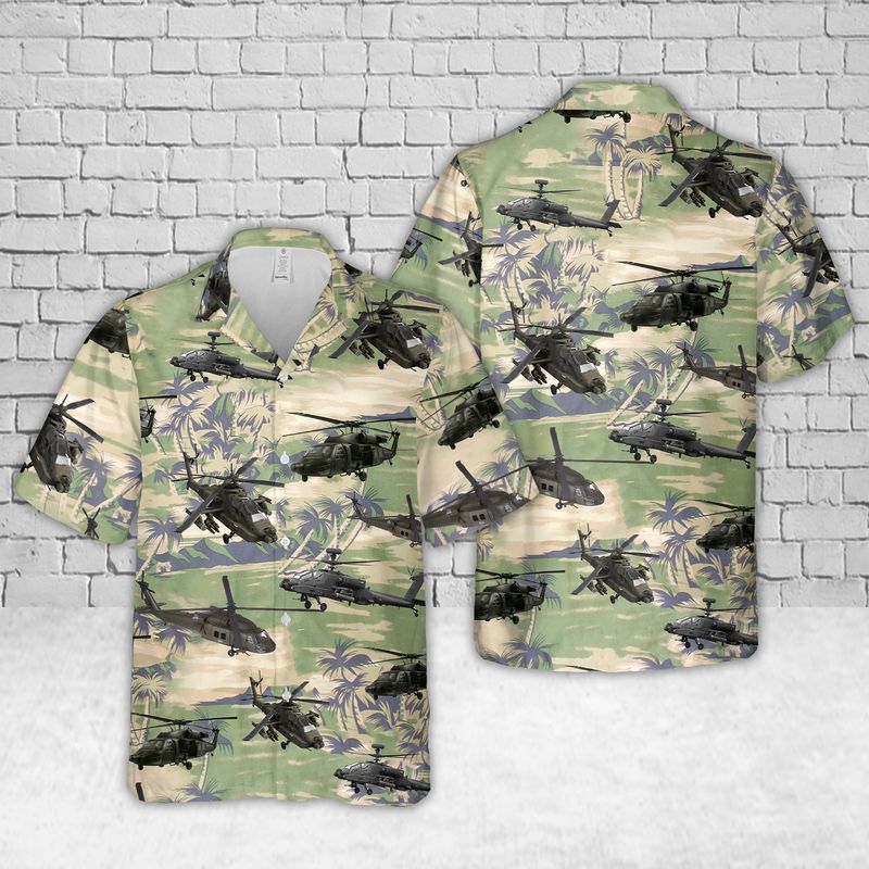 US Army Boeing AH-64 Apache Hawaiian Shirt