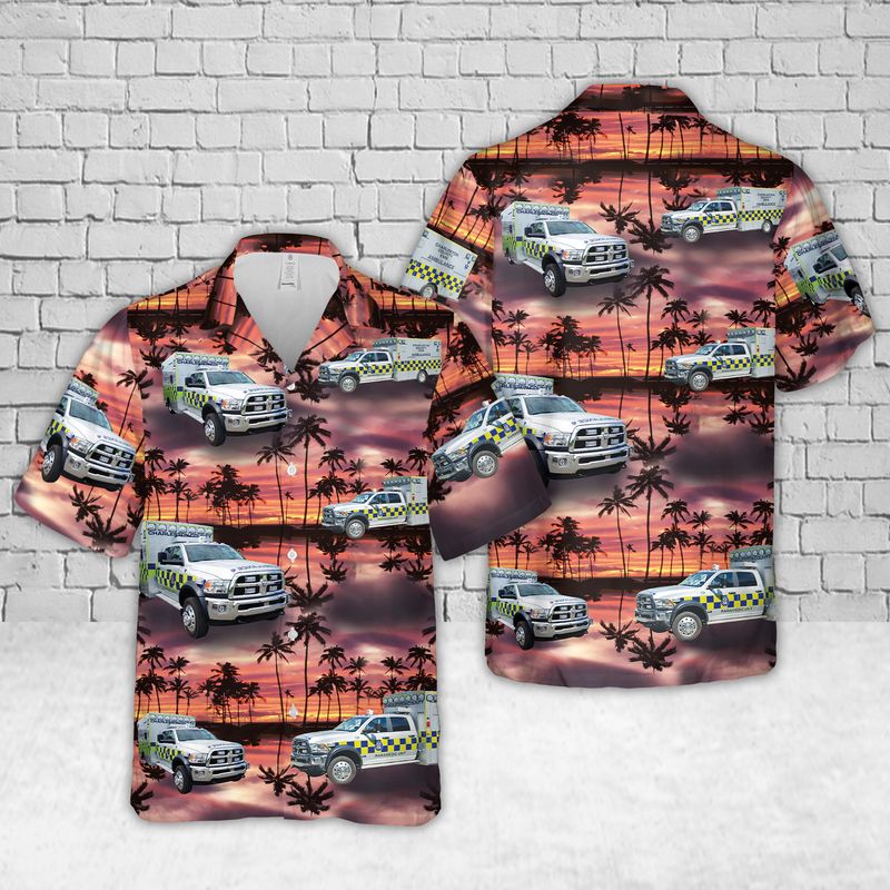 South Carolina Charleston County EMS Hawaiian Shirt