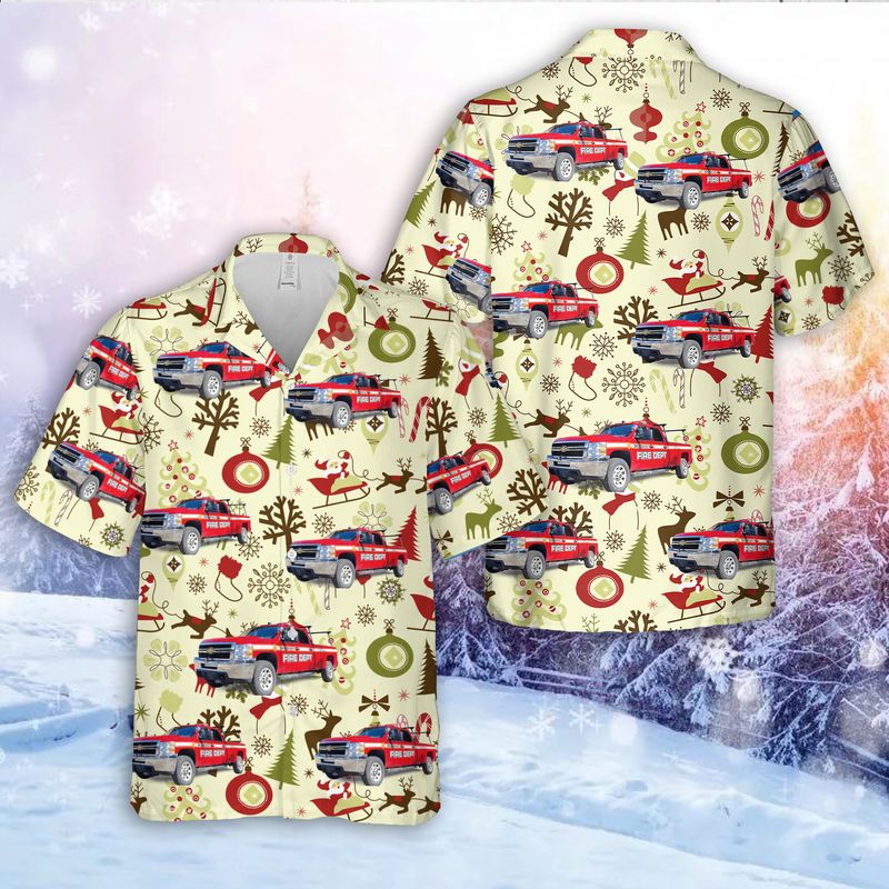 Skagway Volunteer Fire Department, Skagway, Alaska Christmas Hawaiian Shirt