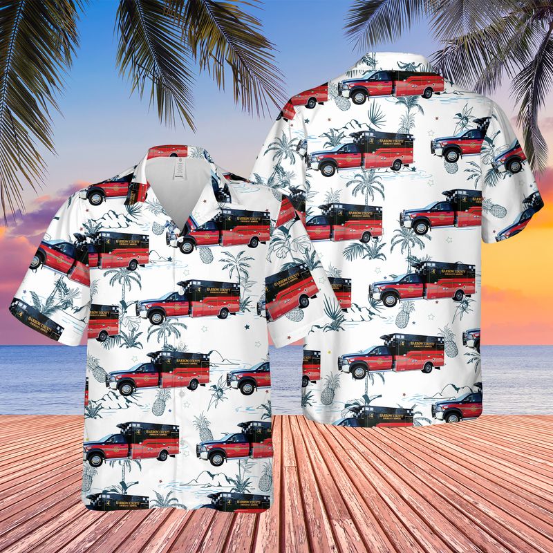 Georgia Barrow County Emergency Services Fire EMS Hawaiian Shirt