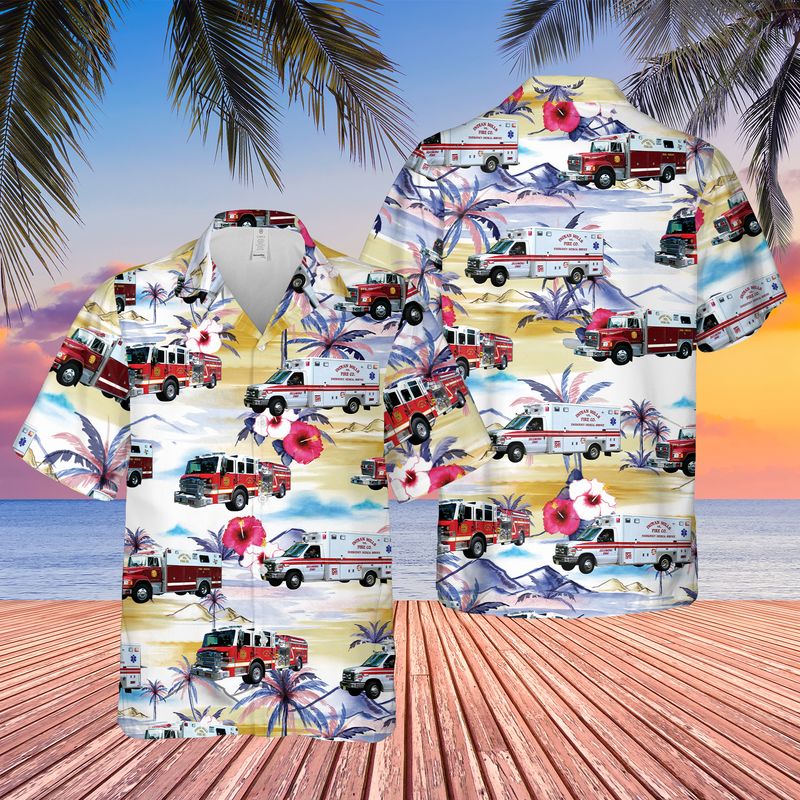 New Jersey Indian Mills Volunteer Fire Company EMS Hawaiian Shirt