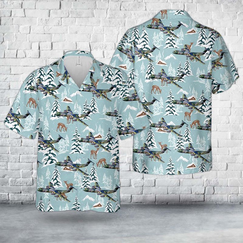 US Air Force Lockheed C-141 Starlifter Christmas Hawaiian Shirt