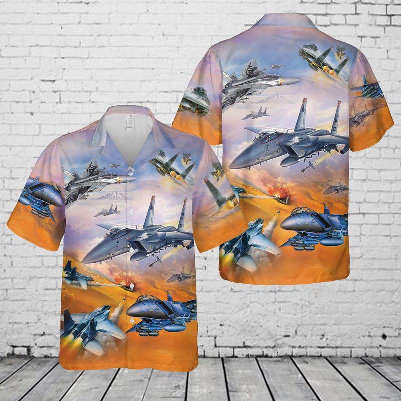US Air Force McDonnell Douglas F-15 Eagle Hawaiian Shirt