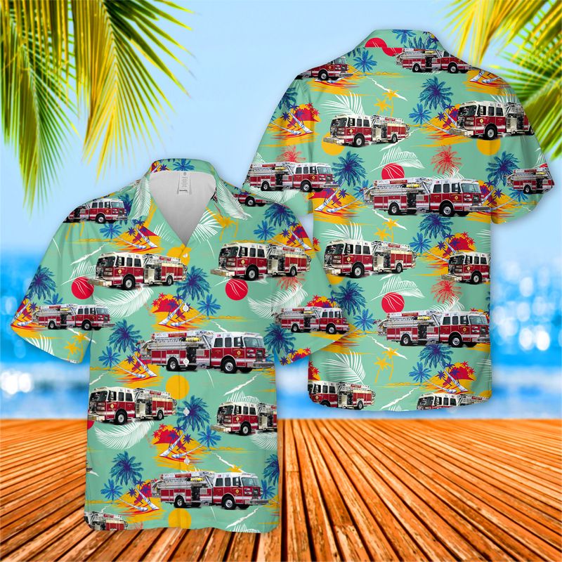 Georgia Stephens County Eastanollee Fire Department Ladder 1 Truck Hawaiian Shirt