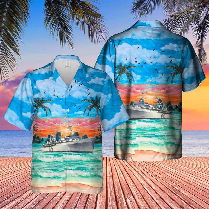 US Navy USS Emory S. Land (AS-39) Hawaiian Shirt
