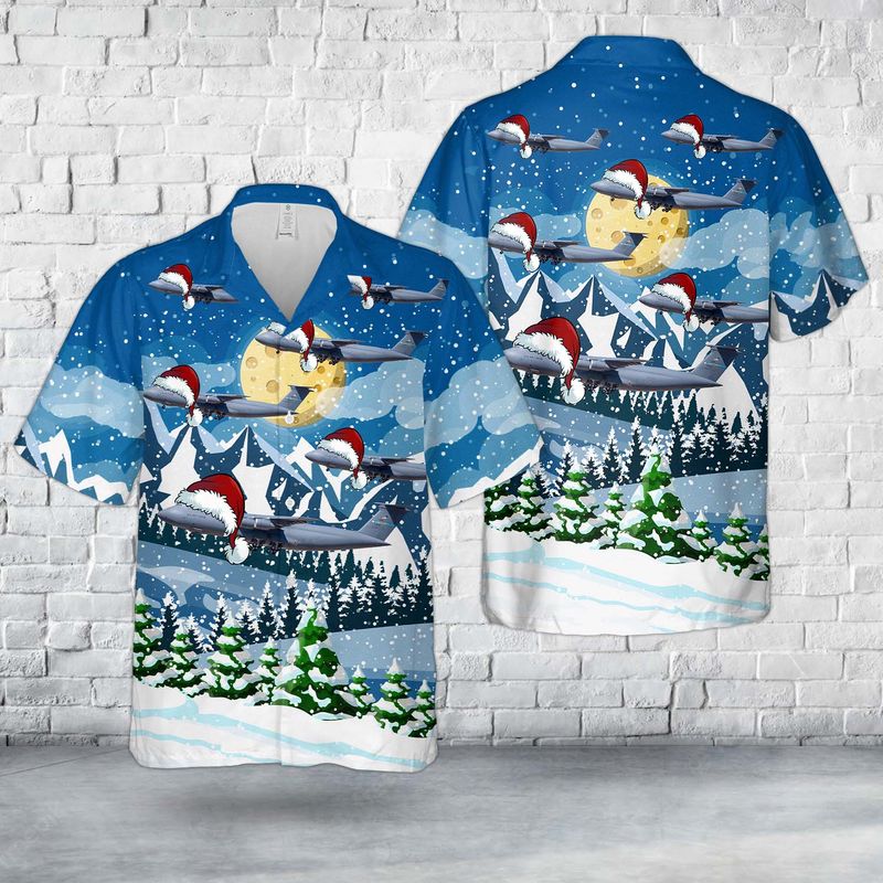 US Air Force Lockheed C-5 Galaxy Christmas Hawaiian Shirt