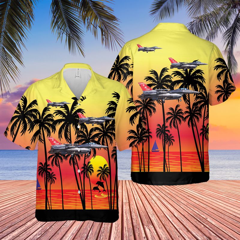 USAF Alabama Air National Guard F-16C+ Fighting Falcon Hawaiian Shirt