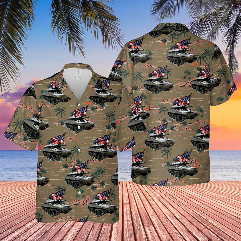 US Army M551 Sheridan Tank 4th Of July Hawaiian Shirt