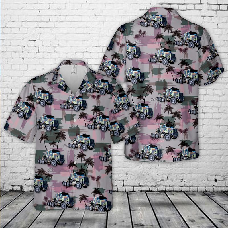 M1070 8X8 HET US Army Heavy Haul Tractor Truck Hawaiian Shirt