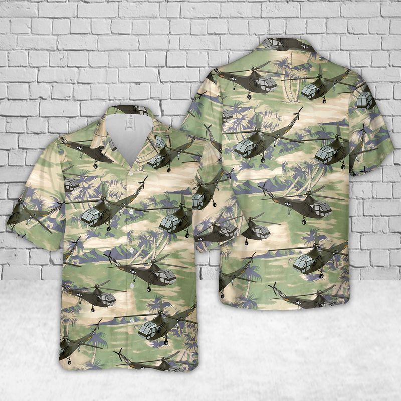 US Coast Guard Helicopter Short Sleeve Hawaiian Shirt