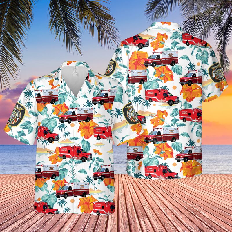 California Sacramento Fire Department EMS Hawaiian Shirt