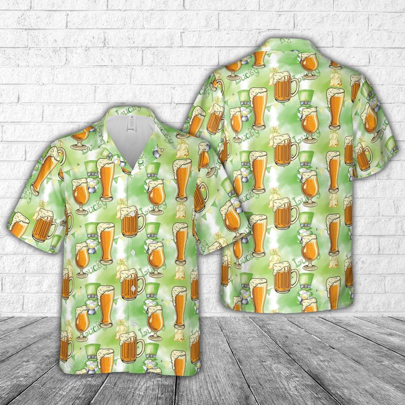 Irish St Patrick's Day Draft Beer Hawaiian Shirt