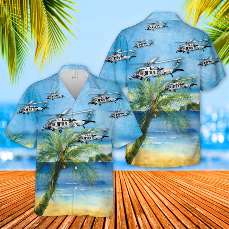 US Navy Helicopter Sea Combat Squadron 6 (HELSEACOMBATRON 6) HSC-6 Screamin' Indians Hawaiian Shirt
