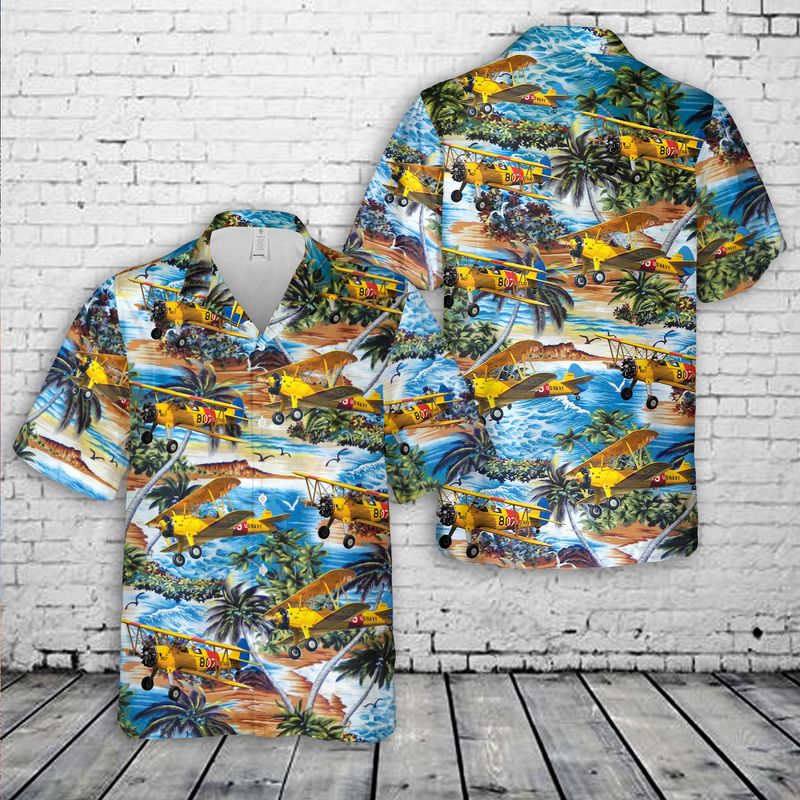 US Navy Boeing Stearman N67193 Hawaiian Shirt