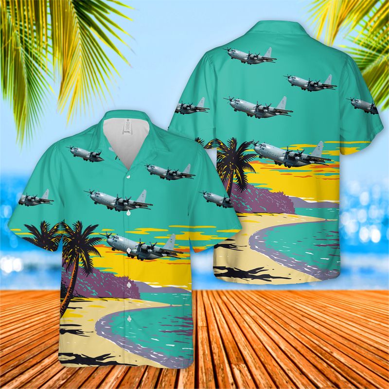 Swedish Air Force C-130 Hercules Hawaiian Shirt