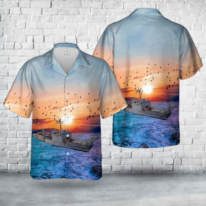 US Navy USS Harlan County (LST-1196) Hawaiian Shirt