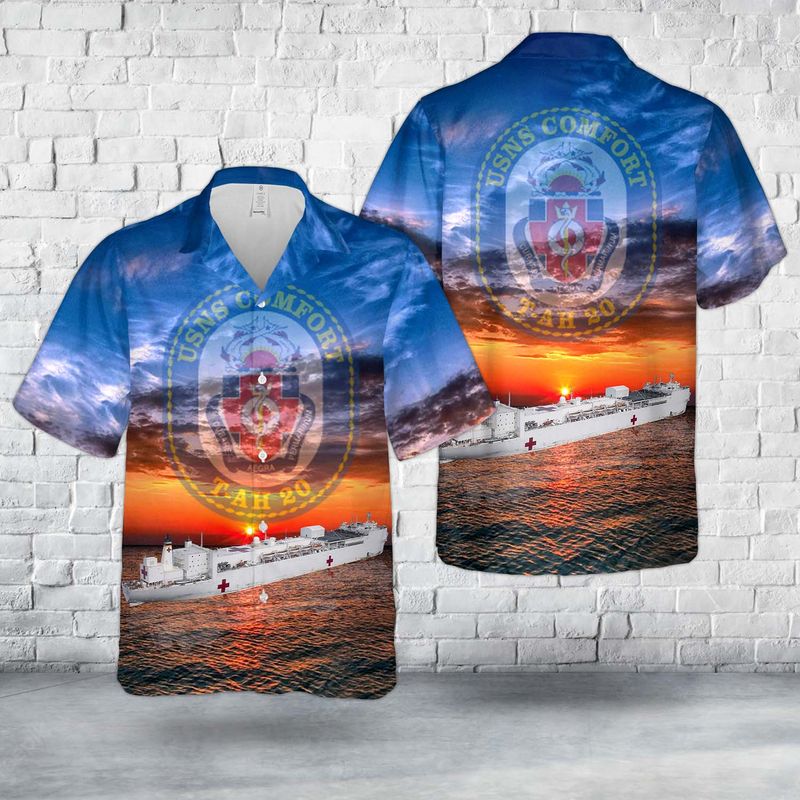 US Navy USNS Comfort (T-AH-20) Hospital Ship Hawaiian Shirt