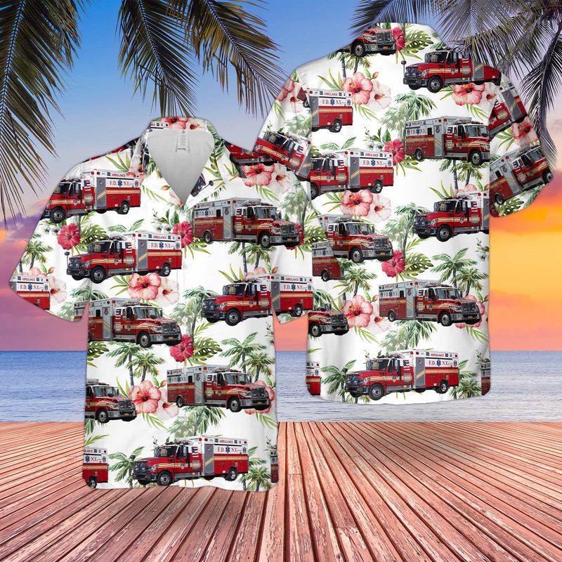 New York City Fire Department Bureau of EMS Hawaiian Shirt