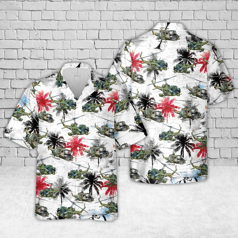 United States Army Huey Helicopter Hawaiian Shirt