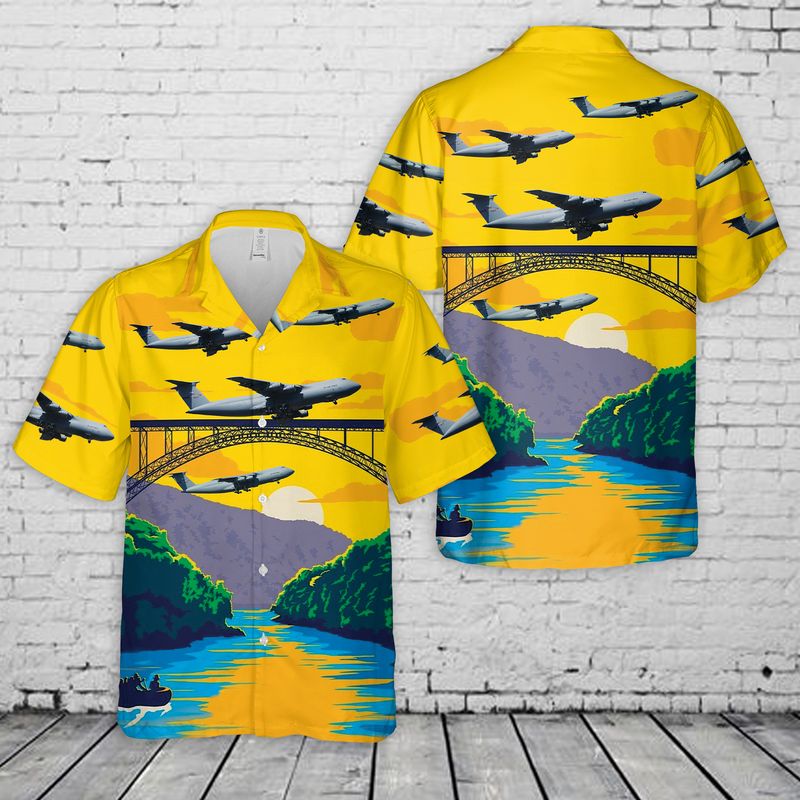167th Airlift Squadron C-5 Galaxy West Virginia Air National Guard Hawaiian Shirt