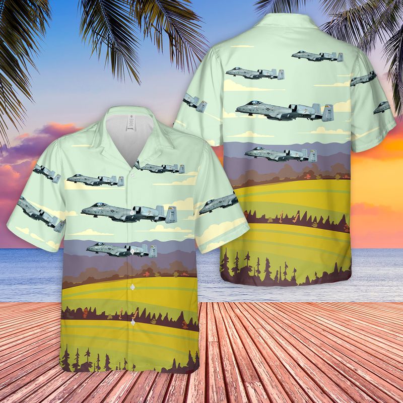 USAF 104th Fighter Squadron Maryland Air National Guard A-10 Thunderbolt II Hawaiian Shirt