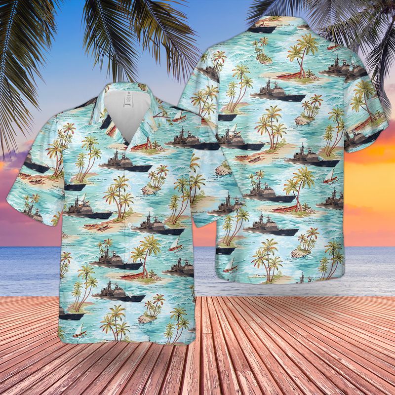US Navy USS Ticonderoga (CG-47) Hawaiian Shirt