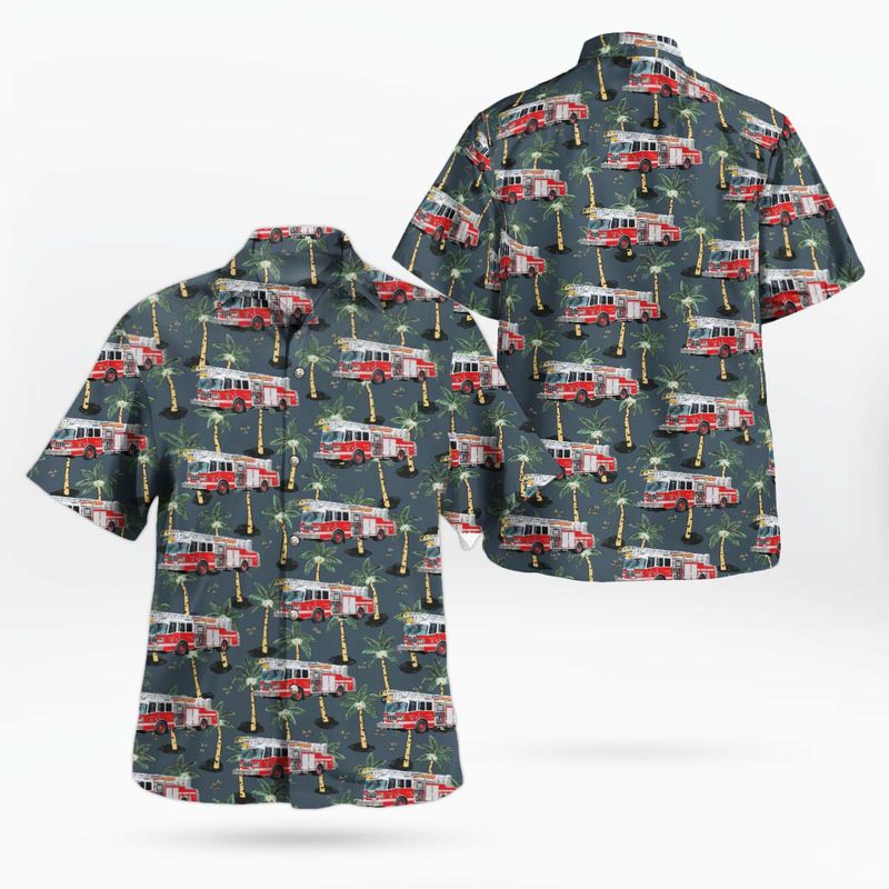 Hancock County Maine Mount Desert Fire Department Hawaiian Shirt