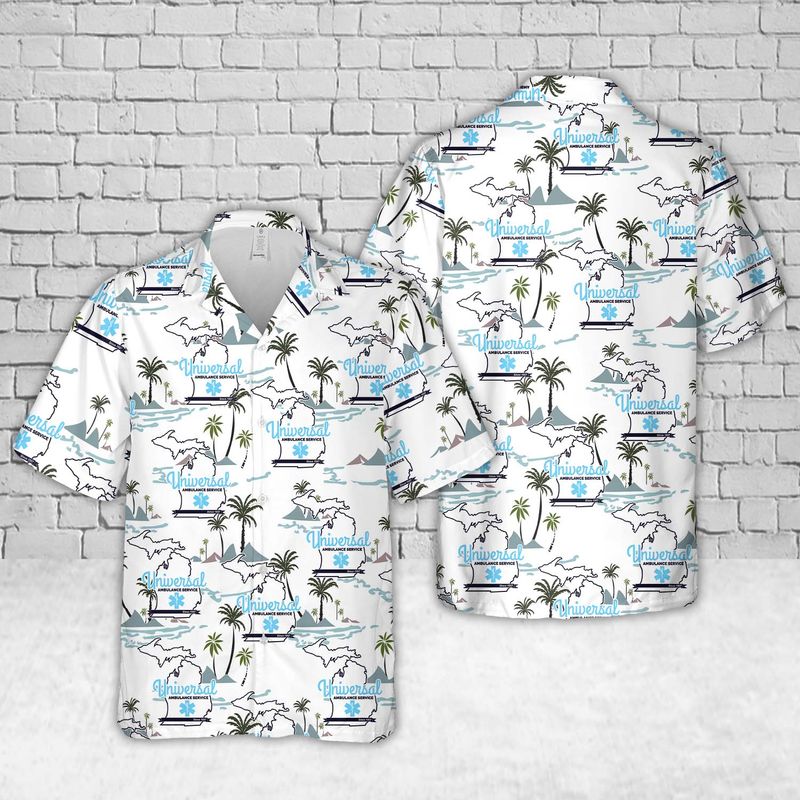 Michigan Universal Macomb EMS Hawaiian Shirt