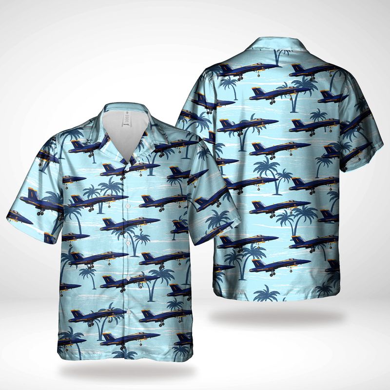 US Navy Blue Angels Boeing FA-18E Super Hornet Hawaiian Shirt