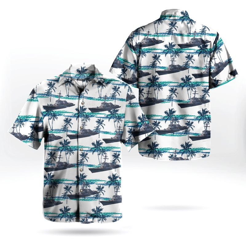 US Navy USS Gridley DDG-101 Destroyer Hawaiian Shirt