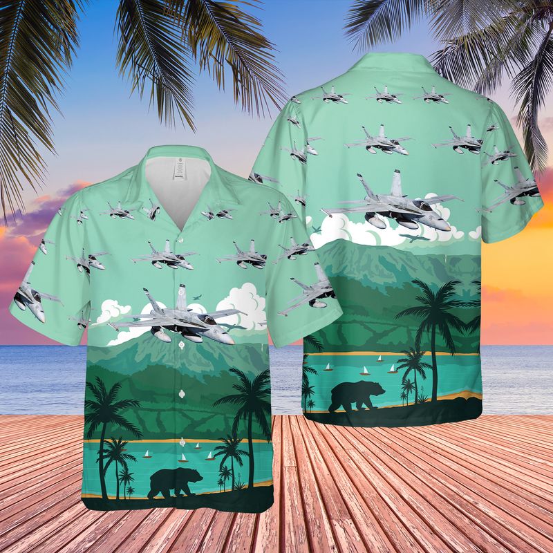 US Navy McDonnell Douglas FA-18 Hornet Hawaiian Shirt
