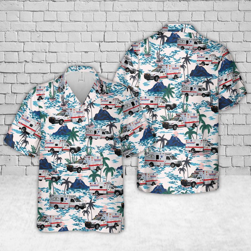 Chicago Fire Department Ambulance Hawaiian Shirt