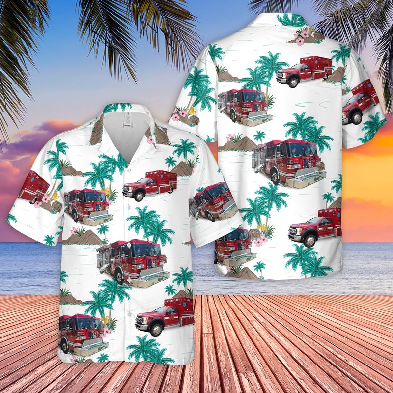 Wayne County Michigan Fire Department Hawaiian Shirt