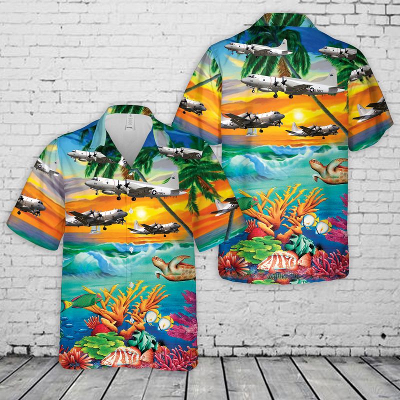 US Navy Lockheed EP-3E ARIES II Hawaiian Shirt