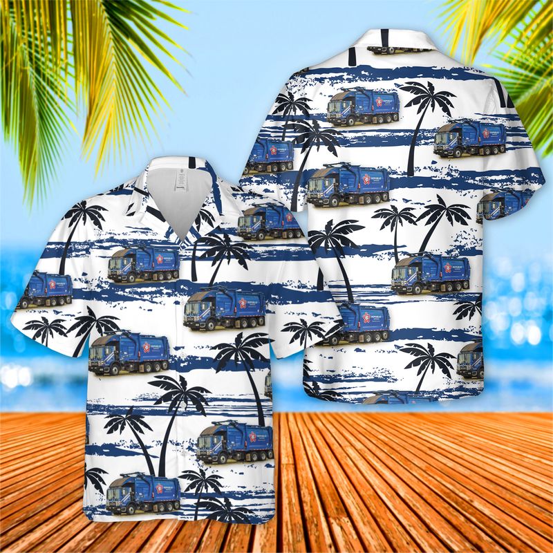 US Waste Collector Garbage Trucks 2 Hawaiian Shirt